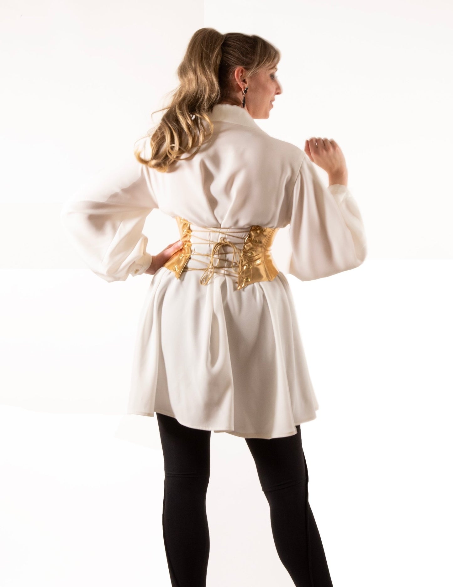 Raw Leather Low Slung Cincher Corset Belt - Garo Sparo