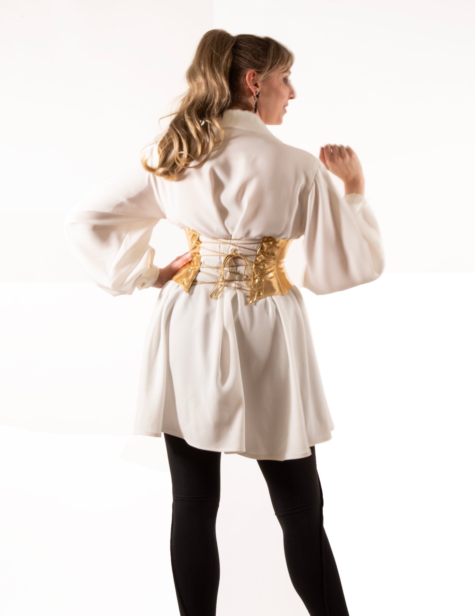 Raw Leather Low Slung Cincher Corset Belt - Garo Sparo