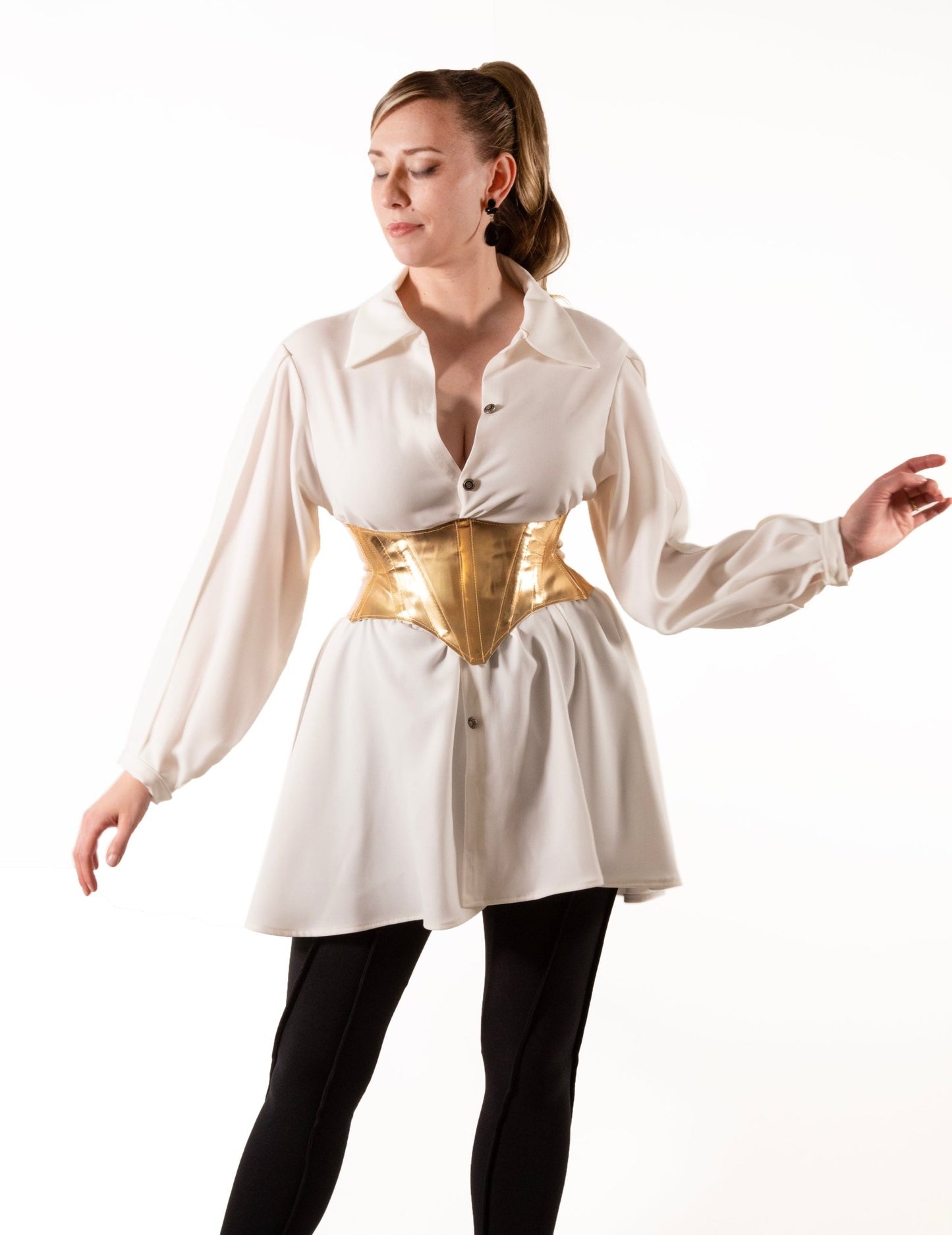 Raw Leather Low Slung Cincher Corset Belt - Garo Sparo